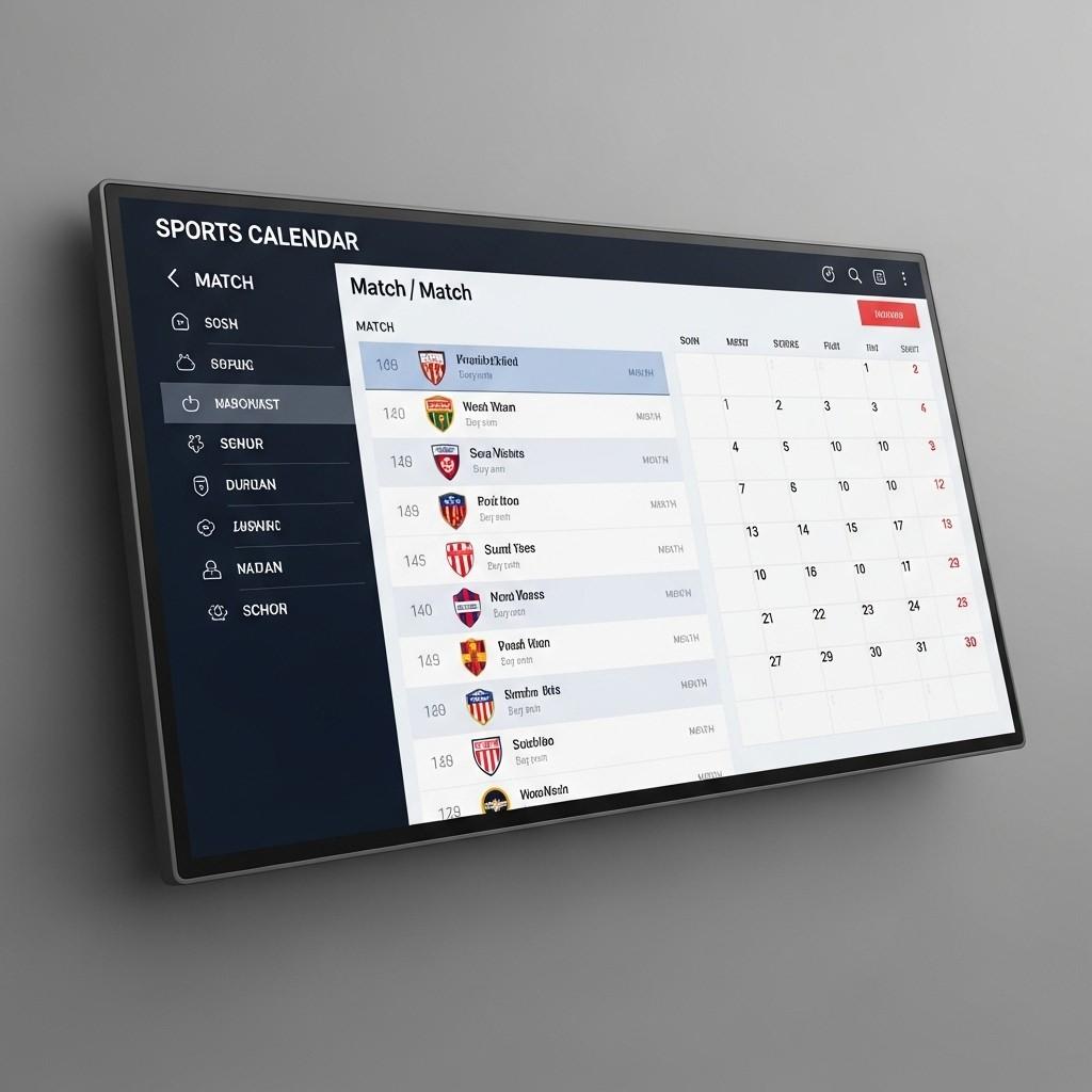 Calendrier sportif avec des dates clés