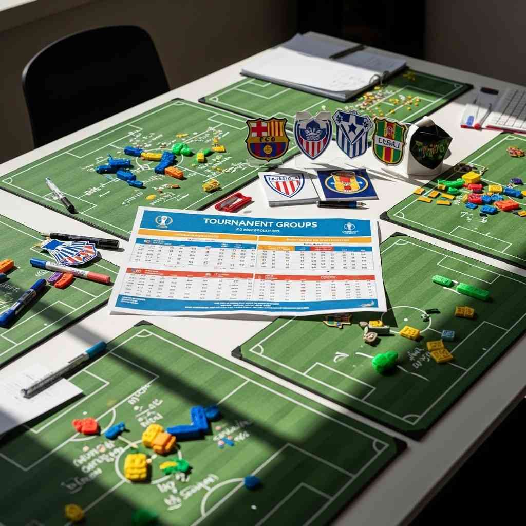Tableau tactique avec les groupes de football